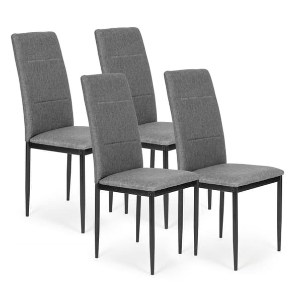 Sett med 4 spisestue- og stuestoler - grå