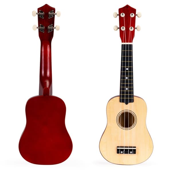 Ukulelegitar for barn med 4 nylonstrenger, brun ØKOLEKER