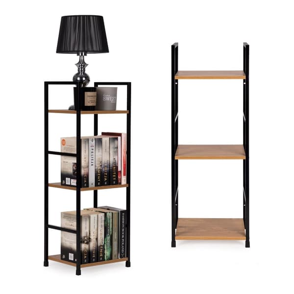 Moderne trehylle, metallramme LOFT, 3 hyller