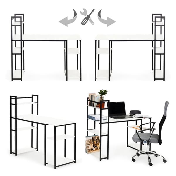 Biurko komputerowe biurowe stół + regał półki loft