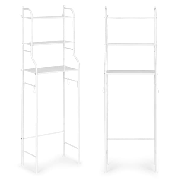 Høy baderomsbod med 3 hyller i aluminiumskonstruksjon