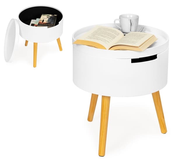 Rundt sofabord med opbevaring og natbord ModernHome