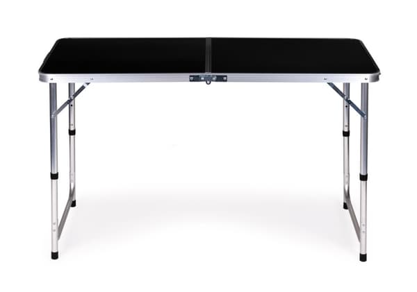 Turistipöytä taitettava retkeilypöytä musta kansi 120 x 60 cm
