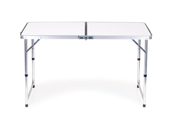Turistbord sammenleggbart campingbord hvit topp 120 x 60 cm