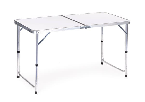 Turistbord sammenleggbart campingbord hvit topp 120 x 60 cm