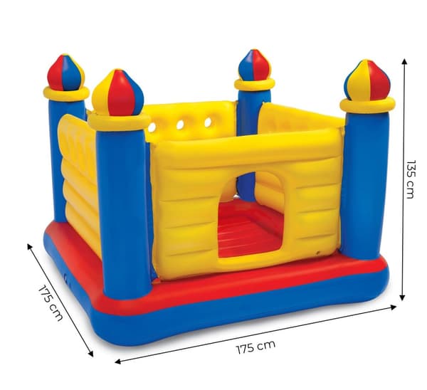 Uppblåsbar studsmatta Slott för barn 174 x 174 x 135 cm 48259 INTEX