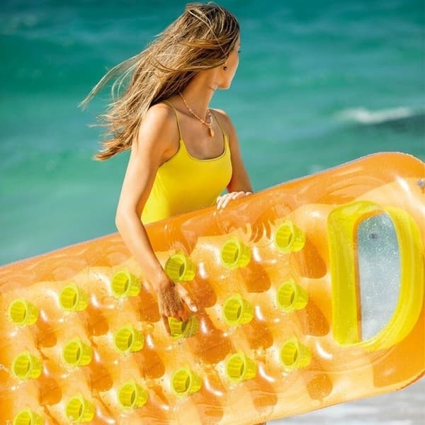 Oppustelig bademadras 188 x 71 cm orange - 58895 INTEX
