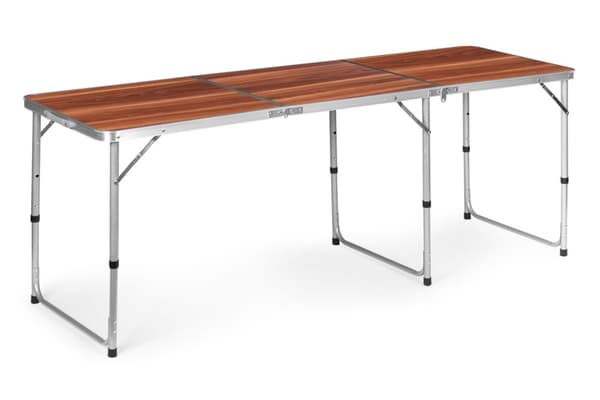 Turistipöytä, kokoontaitettava retkeilypöytä, ruskea kansi, 180 x 60 cm