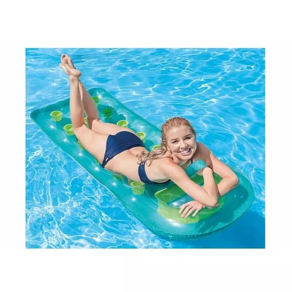Uppblåsbar simmadrass 188 x 71 cm grön - 58895 INTEX