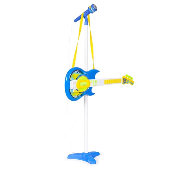 Elektrisk gitarmikrofonstativ sett for barn mp3 - blå