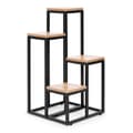 Miniatyrbilde 3 av 8: Blomsterstativ, blomsterhylle, dekorasjoner, 4 hyller, metall MDF, lys valnøtt ModernHome