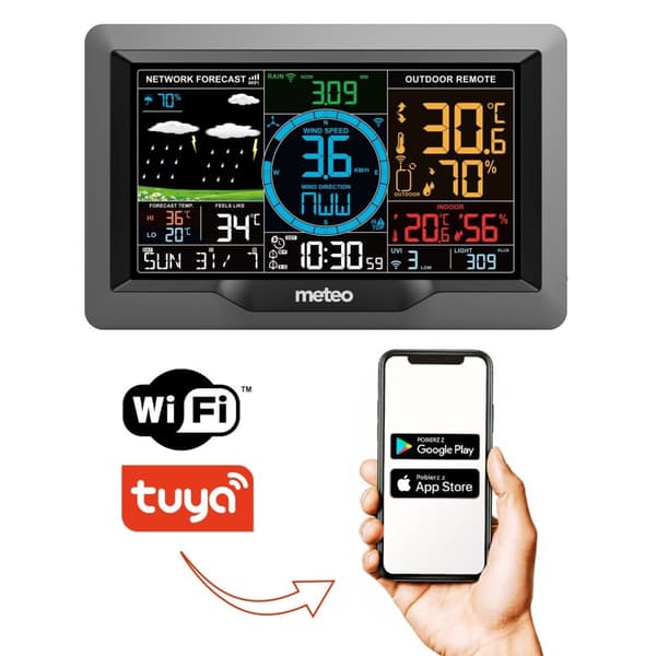 METEO väderstation med wifi vind och nederbördsmätare