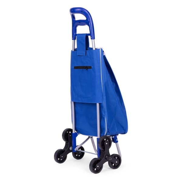 Indkøbskurv, 25l taske, 6 hjul, metalramme, blå ModernHome
