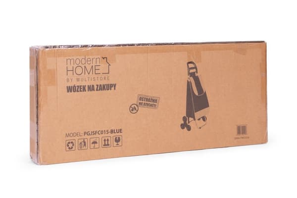 Indkøbskurv, 25l taske, 6 hjul, metalramme, blå ModernHome