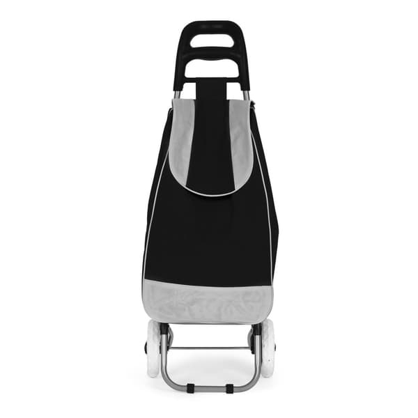 Indkøbsvogn, 25l taske, på hjul, metalramme, gummihjul, sort ModernHome