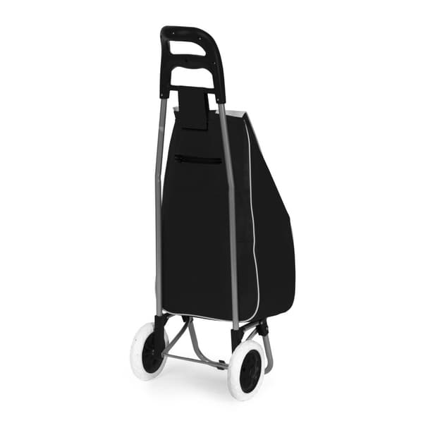 Indkøbsvogn, 25l taske, på hjul, metalramme, gummihjul, sort ModernHome