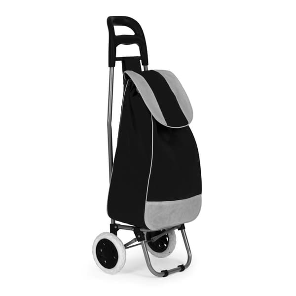 Indkøbsvogn, 25l taske, på hjul, metalramme, gummihjul, sort ModernHome