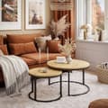Miniatyrbillede 2 af 8: Sæt med 2 sofaborde, rundt Loft design