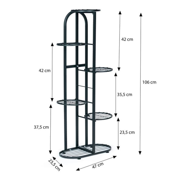 Moderne metal blomsterstand 6 niveauer sort