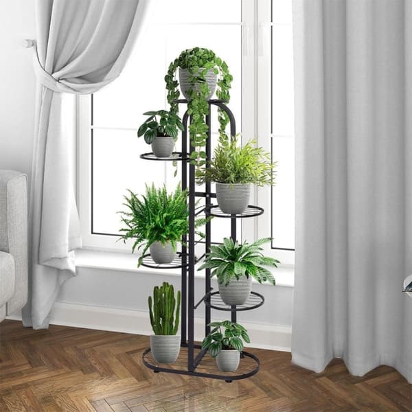 Moderne metal blomsterstand 6 niveauer sort
