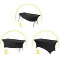 Miniatyrbilde 4 av 10: Universalduktrekk til serveringsbord 180 cm 6FT svart strikk