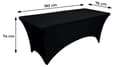 Miniatyrbilde 9 av 10: Universalduktrekk til serveringsbord 180 cm 6FT svart strikk