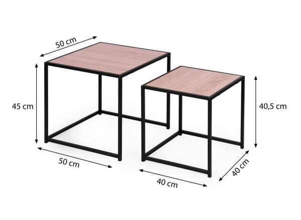 Sett med 2 salongbord, Loft design