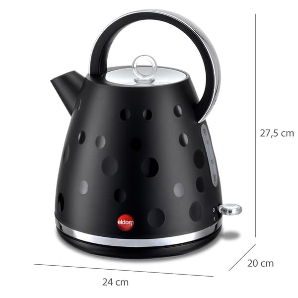 ELDOM C245 trådløs vannkoker, svart, 1,7 L