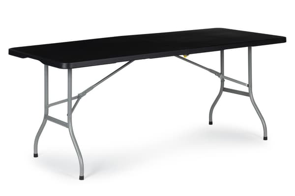 Sammenleggbart hagebankett serveringsbord 180cm - svart