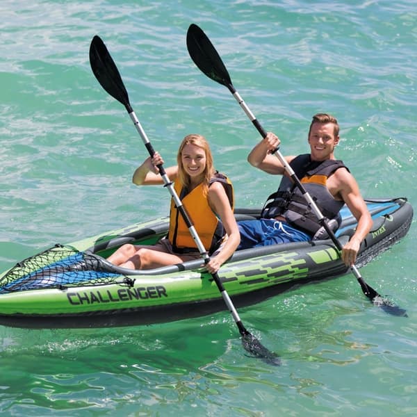 Dubbelbladig kajakpaddel aluminium 218 cm INTEX