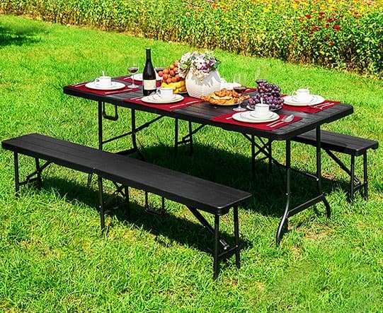 Sammenleggbart hagebankett serveringsbord 180cm