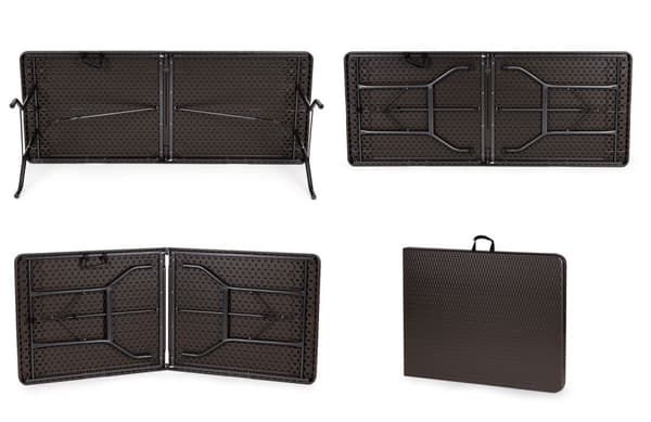 Havebanket catering bord folde 180cm rattan