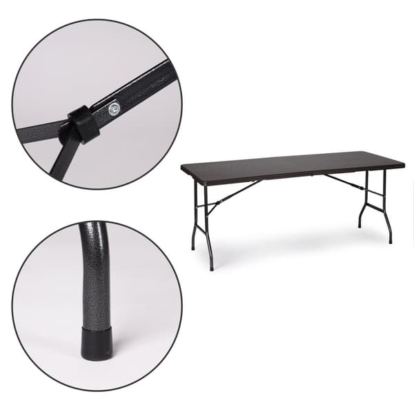 Havebanket catering bord folde 180cm rattan