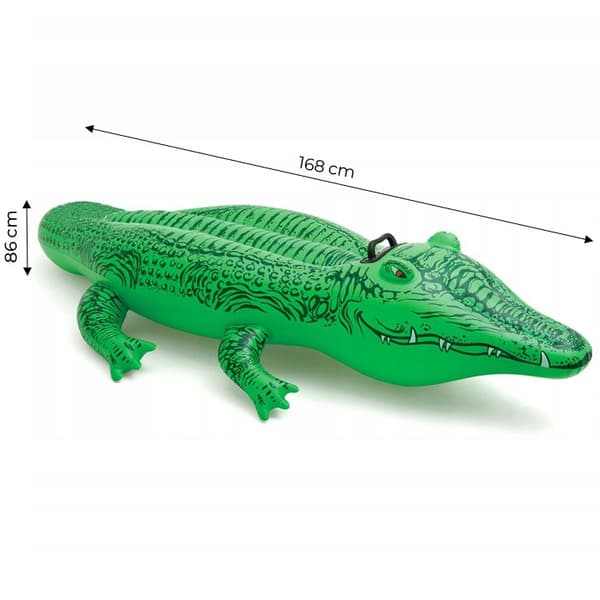 Uppblåsbar alligatormadrass för simning 168cm