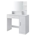 Miniatyrbillede 1 af 6: Moderne hvidt kosmetisk toiletbord med spejl