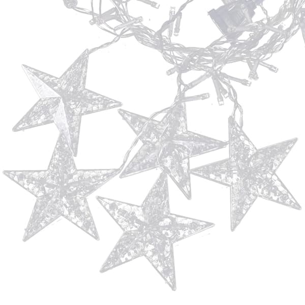 Lys snefnug stjerner Julelys gardin 138LED