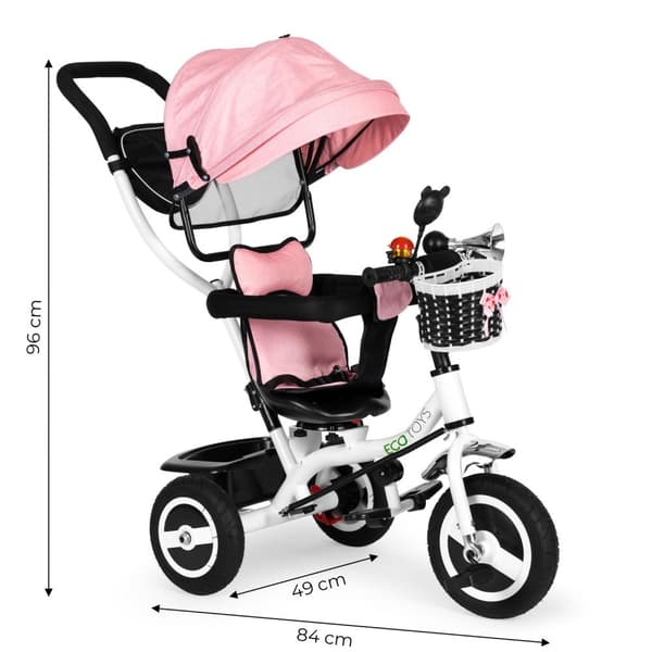 Tricycle roterende kalesje slitesterke gummihjul