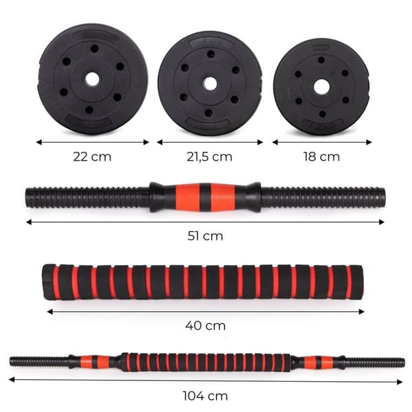 Justerbare manualer 2x 20kg vektstangsett 40kg stang