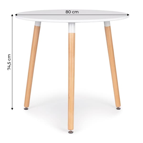 Moderne træbord til køkkenalrum, 80 cm