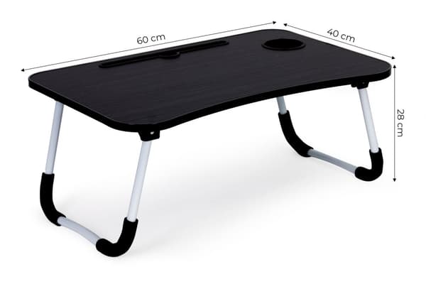 Laptop stativ til sengebord 60x40cm - Sort
