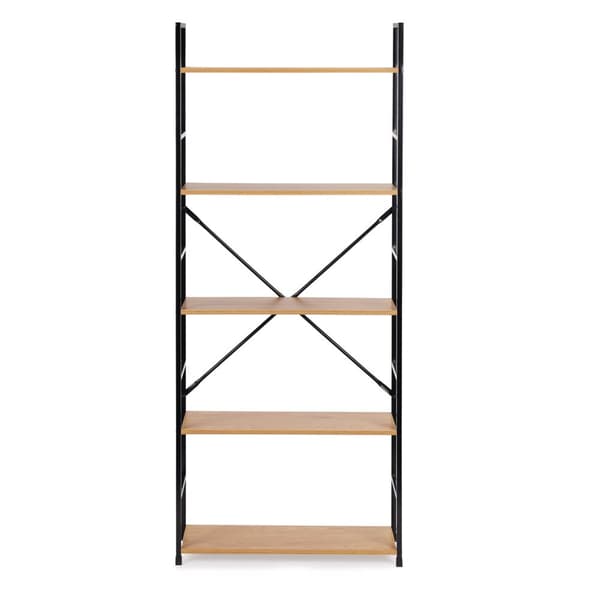 Moderne bred bokhylle i tre LOFT 5 hyller