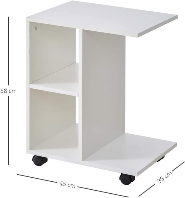 Soffbord sängbord på hjul arrangör
