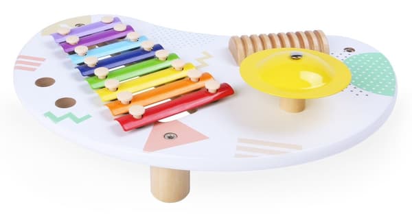 Bord med instrumenter, musikbord, bækkener +18m ECOTOYS