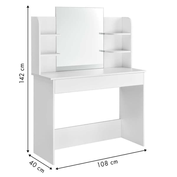 Modernt sminkbord stora spegelhyllor ModernHome