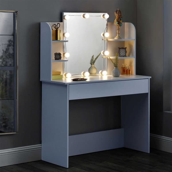 Modernt sminkbord stora spegelhyllor ModernHome