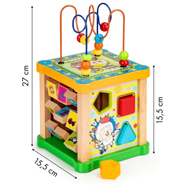 Tre sorter pedagogisk kube + bord mula Ecotoys