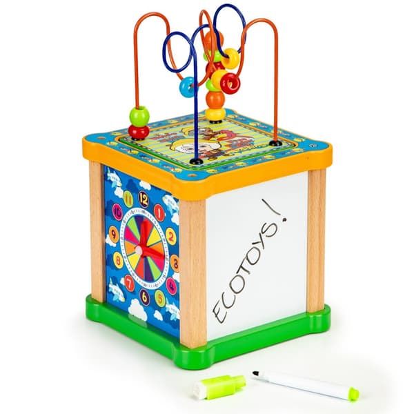 Tre sorter pedagogisk kube + bord mula Ecotoys