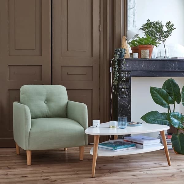 Moderne sofabord, hylde, træben, ModernHome hvid