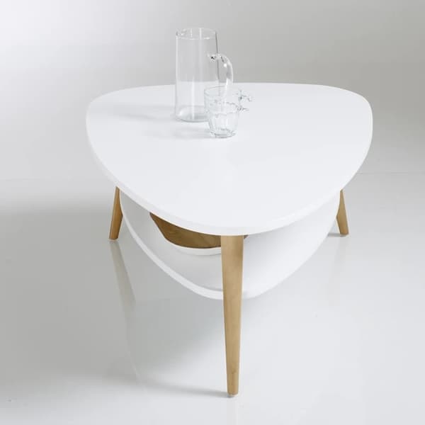 Moderne sofabord, hylde, træben, ModernHome hvid