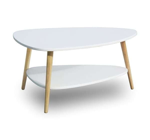 Moderne salongbord, hylle, treben, ModernHome hvit